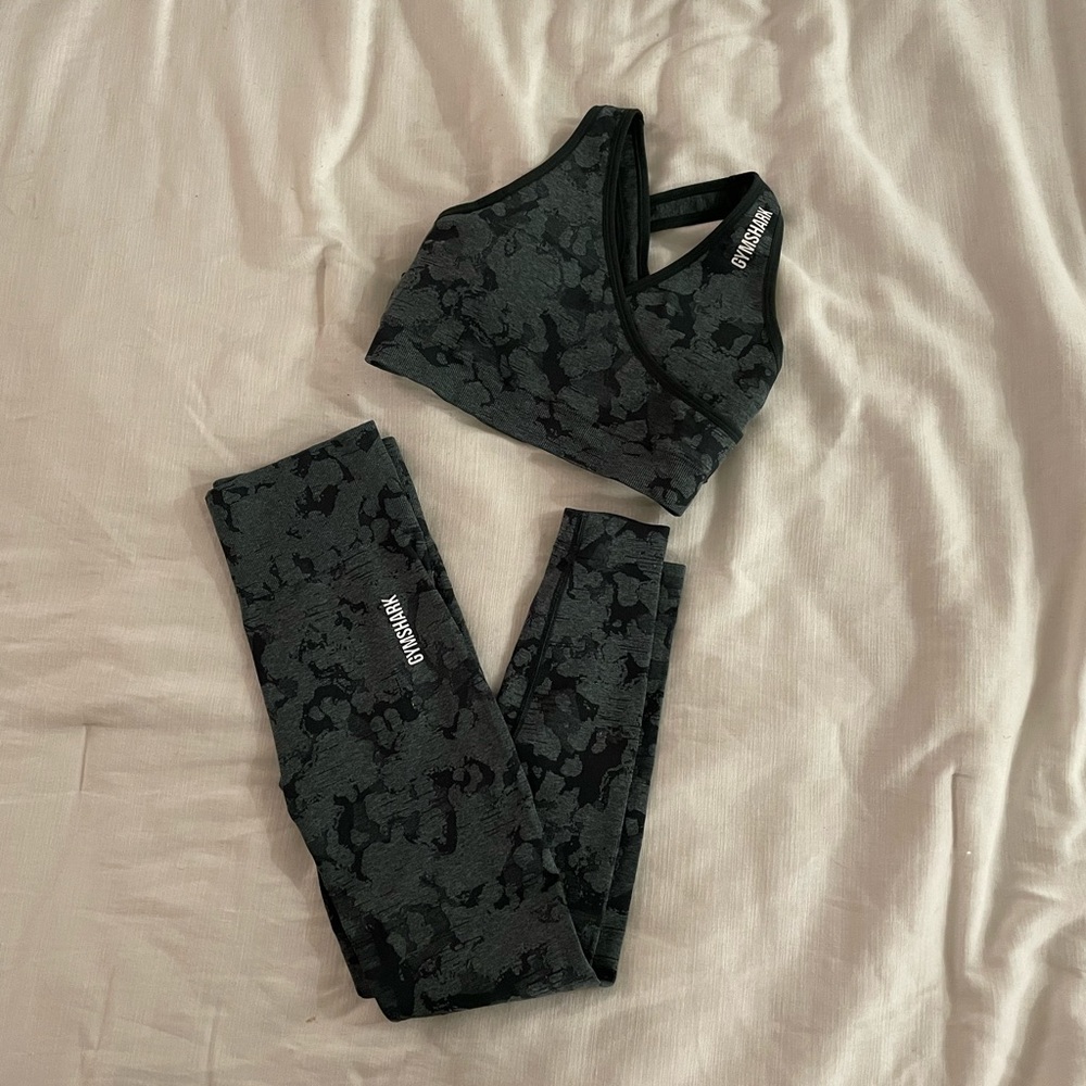 Gymshark GREEN camp seamless set